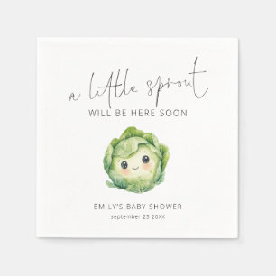 Serviette En Papier Baby shower végétal minimaliste de Little Sprout