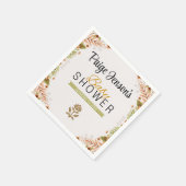 Serviette En Papier Baby shower végétal moderne vert et Brown (Coin)