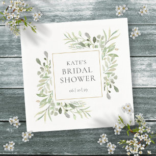 Serviette En Papier Baby Shower Vert Aquarelle