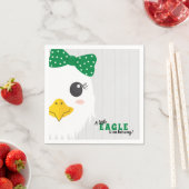 Serviette En Papier Baby shower vert bébé fille aigle (En situation)