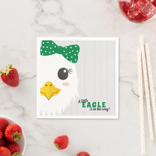 Serviette En Papier Baby shower vert bébé fille aigle (En situation)