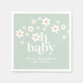 Serviette En Papier baby shower vert boho Daisy serviettes (Devant)