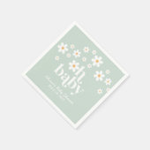 Serviette En Papier baby shower vert boho Daisy serviettes (Coin)