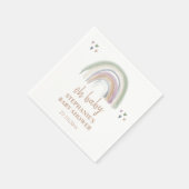 Serviette En Papier Baby shower vert Boho Muted Rainbow Sage (Coin)