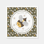 Serviette En Papier Baby shower vert d'abeille Fleur de Faisée (Devant)