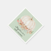 Serviette En Papier Baby shower vert de citrouille Automne (Coin)