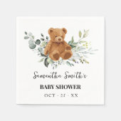 Serviette En Papier Baby shower vert de l'ours Eucalyptus serviettes (Devant)