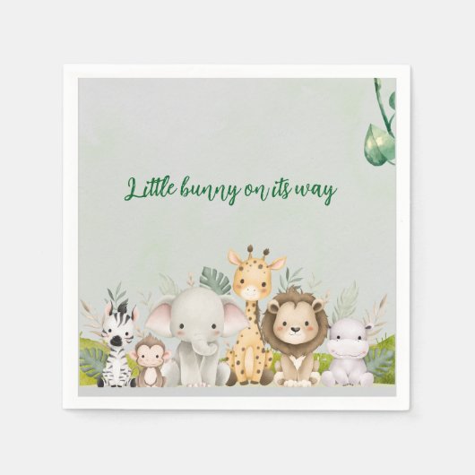 Serviette En Papier baby shower vert et blanc (Devant)