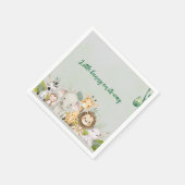 Serviette En Papier baby shower vert et blanc (Coin)