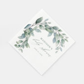Serviette En Papier Baby shower vert Eucalyptus (Coin)
