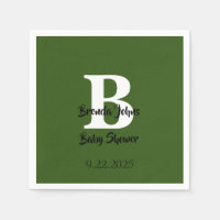 Baby shower vert forêt Monogramme Jungle Thème