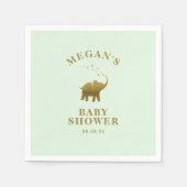 Serviette En Papier Baby shower vert Golden Elephant Mint (Devant)