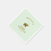 Serviette En Papier Baby shower vert Golden Elephant Mint (Coin)