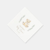 Serviette En Papier Baby shower vert Lion Safari Animaux (Coin)