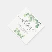 Serviette En Papier Baby shower vert moderne Eucalyptus Oh Boy (Coin)
