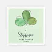 Serviette En Papier Baby shower vert petit Shamrock (Devant)