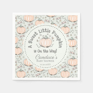 Serviette En Papier Baby shower vert pour petits Citrouilles neutres