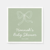 Serviette En Papier Baby shower vert Sage personnalisé serviettes (Devant)