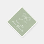 Serviette En Papier Baby shower vert Sage personnalisé serviettes (Coin)