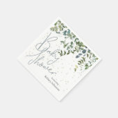 Serviette En Papier Baby shower vert simple Eucalyptus (Coin)