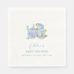 Serviette En Papier Baby shower vintage de brassage de thé Hydrangea