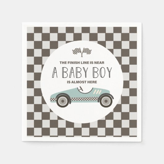 Serviette En Papier Baby shower vintage Race Car (Devant)