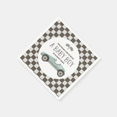 Serviette En Papier Baby shower vintage Race Car (Coin)