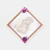 Serviette En Papier Baby shower violet Boho (Coin)
