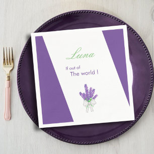 Serviette En Papier Baby shower violet de lavande