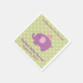 Serviette En Papier Baby shower Violet Eléphant Polka Dot Napkins (Coin)