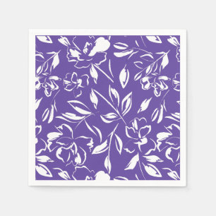 Serviette En Papier Baby shower violet fleur sauvage