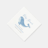 Serviette En Papier Baby shower Watercolor Blue Whale (Coin)