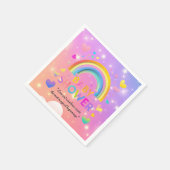 Serviette En Papier Baby shower Whimsical Hearts & Rainbows (Coin)