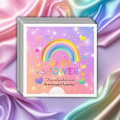 Serviette En Papier Baby shower Whimsical Hearts & Rainbows