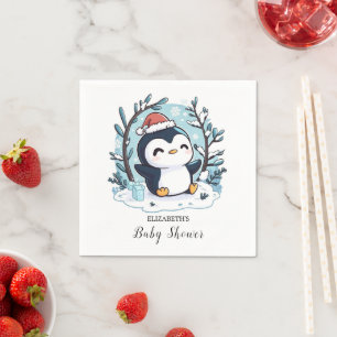 Serviette En Papier Baby shower Whimsical Petit Penguin