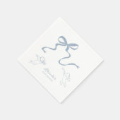 Serviette En Papier Baby shower Whimsy Dusty Blue Bow (Coin)