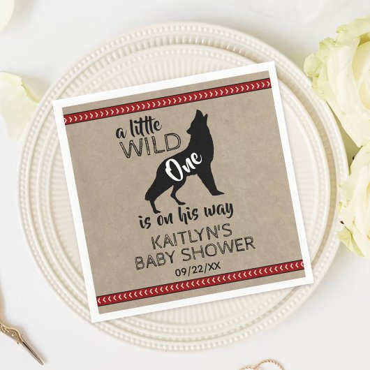 Serviette En Papier Baby shower Wild One Boys