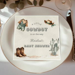 Serviette En Papier Baby shower Wild West Western Cowboy