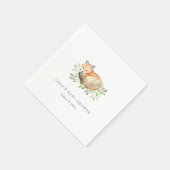 Serviette En Papier Baby shower Woodland Fox (Coin)