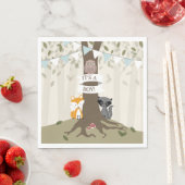 Serviette En Papier Baby shower Woodland - Garçon (En situation)