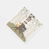 Serviette En Papier Baby shower Woodland - Garçon (Coin)