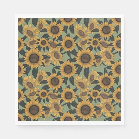 Serviette En Papier Baby showers Sunflower Bloom (Devant)