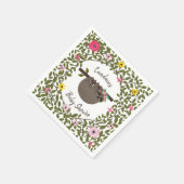 Serviette En Papier Baby Sloth Baby shower de verdure fleurie (Coin)