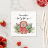 Serviette En Papier Baby Teddy Ours Noël Bouquet Boho (En situation)