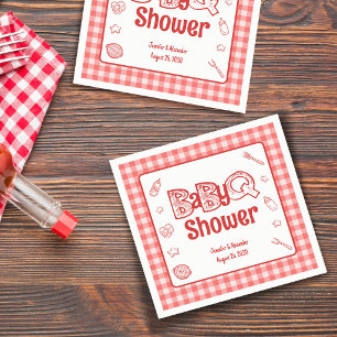 Serviette En Papier BaByQ Rouge Baby Shower BBQ