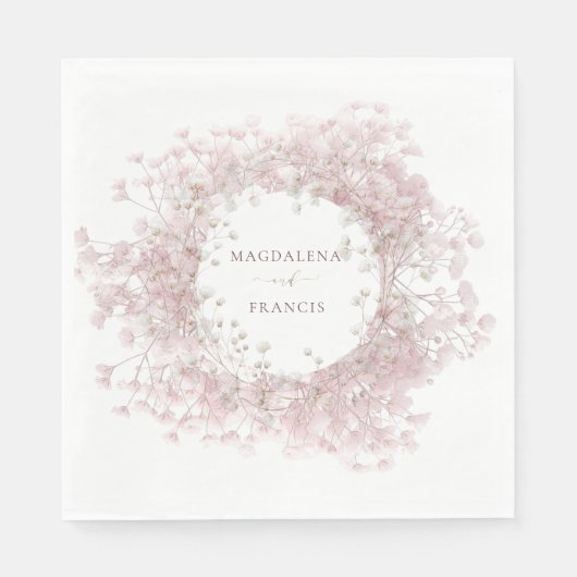Serviette En Papier baby's breath floral frame wedding (Devant)