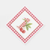 Serviette En Papier Baby's Cherry First Red Gingham Birthday (Coin)