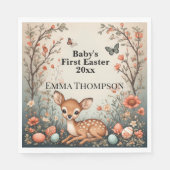 Serviette En Papier Baby's First Easter Woodland Animals Deer Spring  (Devant)