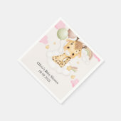 SERVIETTE EN PAPIER BABYSHOWER GIRAFFE ROSE BÉBÉ (Coin)