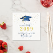Serviette En Papier Bac Bleu Gold Confetti Script (En situation)